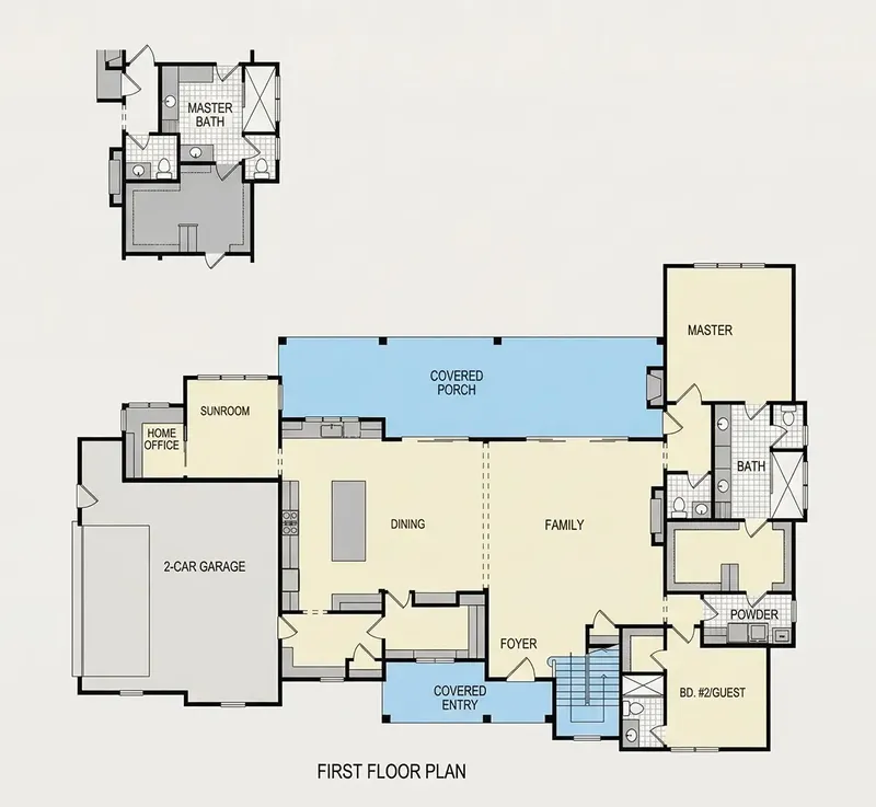 Main Floor 9 – 1.5-Story House Plan 4163 ft², 4 Beds — 89710R