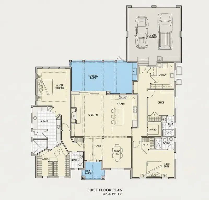 Main Floor 29 – 1-Story House Plan 2764 ft², 2 Beds — 79467R