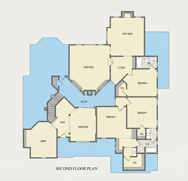 Second Floor 11 – 2-Story House Plan 3766 ft², 4 Beds — 89796R