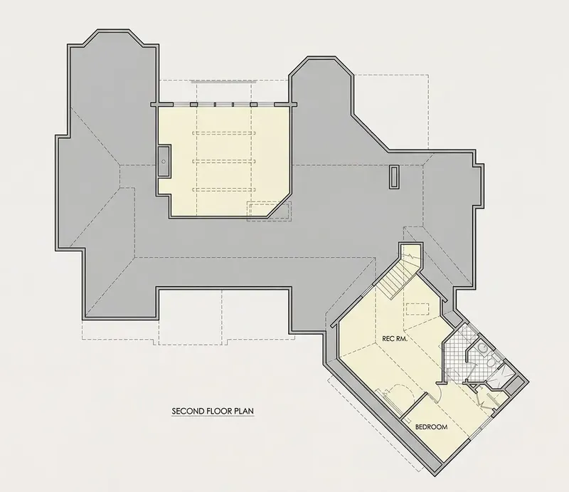 Second Floor 26 – 1.5-Story House Plan 3657 ft², 3 Beds — 70623R