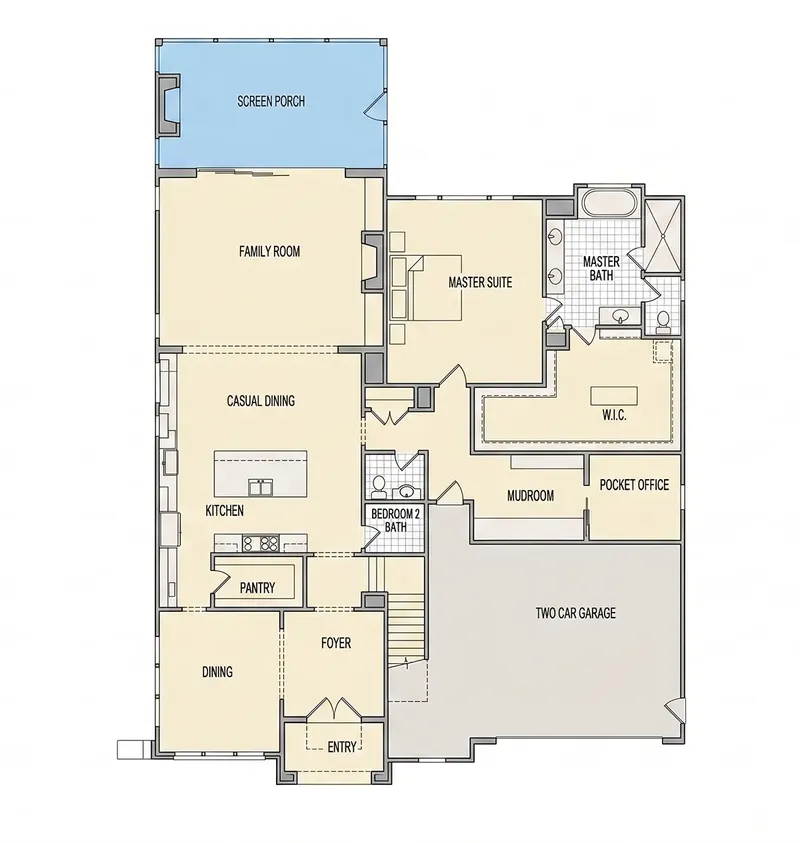 Main Floor 27 – 2-Story House Plan 5004 ft², 5 Beds — 35546R