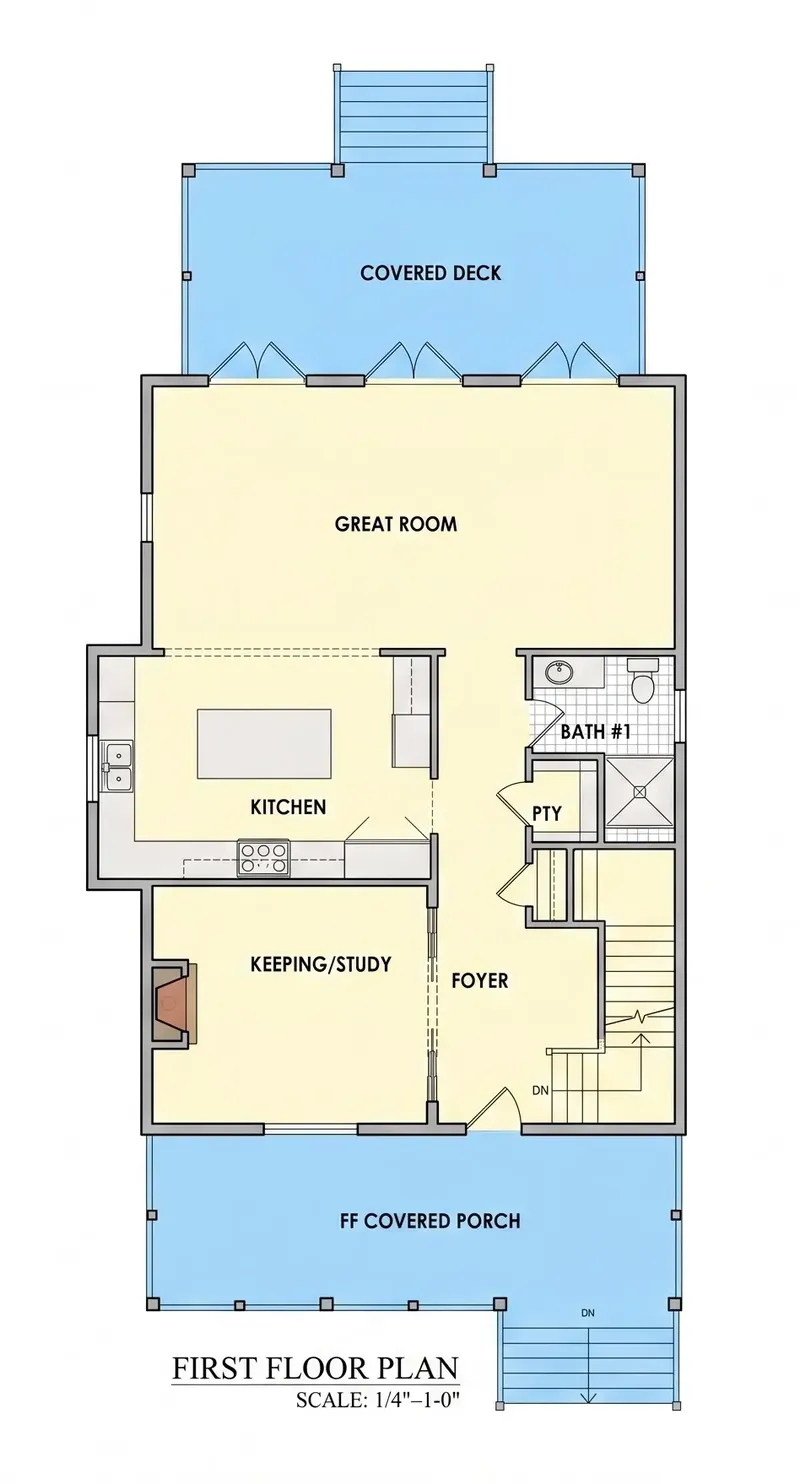 Main Floor 8 – 2-Story House Plan 2472 ft², 3 Beds — 44458R