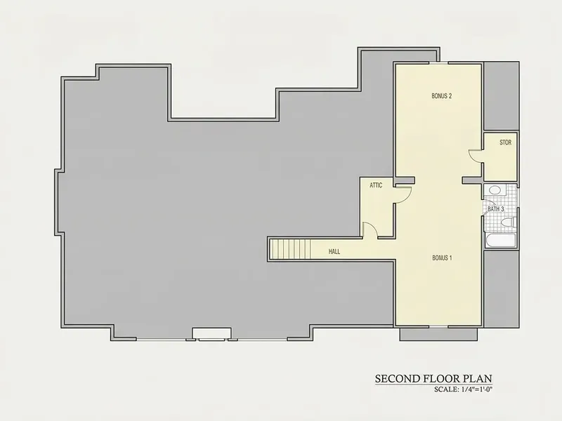 Second Floor 11 – 1.5-Story House Plan 2931 ft², 2 Beds — 26367R
