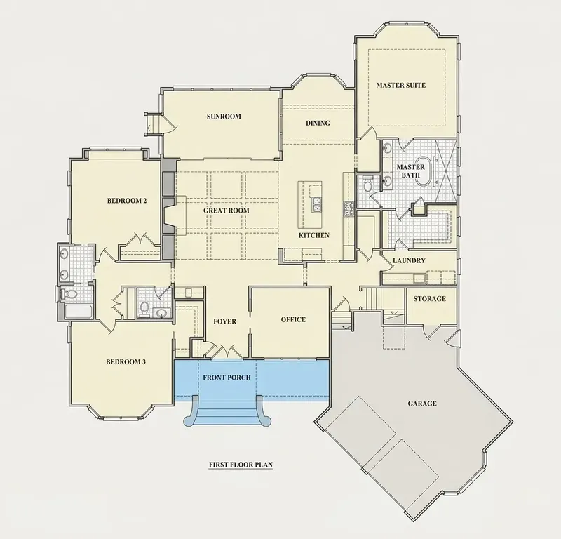 Main Floor 10 – 1.5-Story House Plan 3605 ft², 4 Beds — 11947R