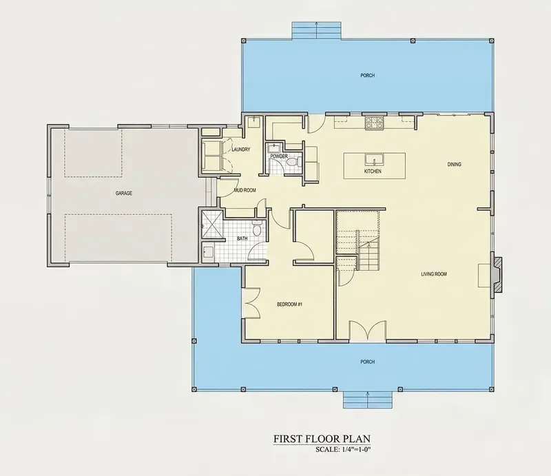 Main Floor 9 – 2-Story House Plan 2750 ft², 4 Beds — 99047R