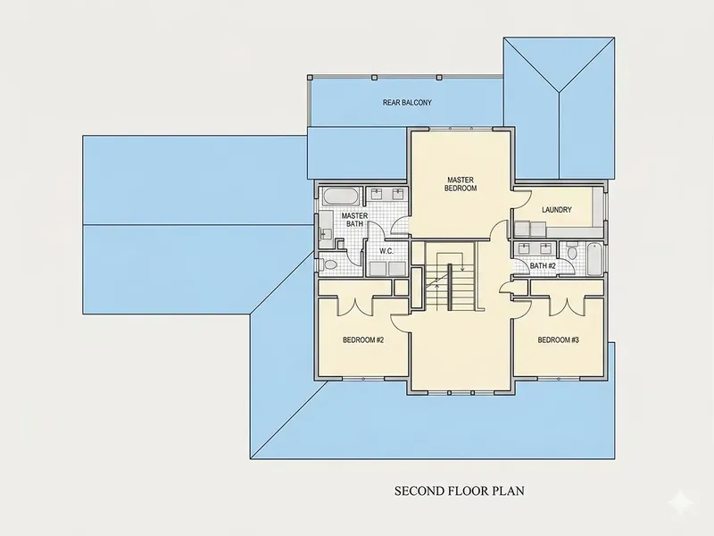 Second Floor 9 – 2-Story House Plan 2750 ft², 4 Beds — 39790R
