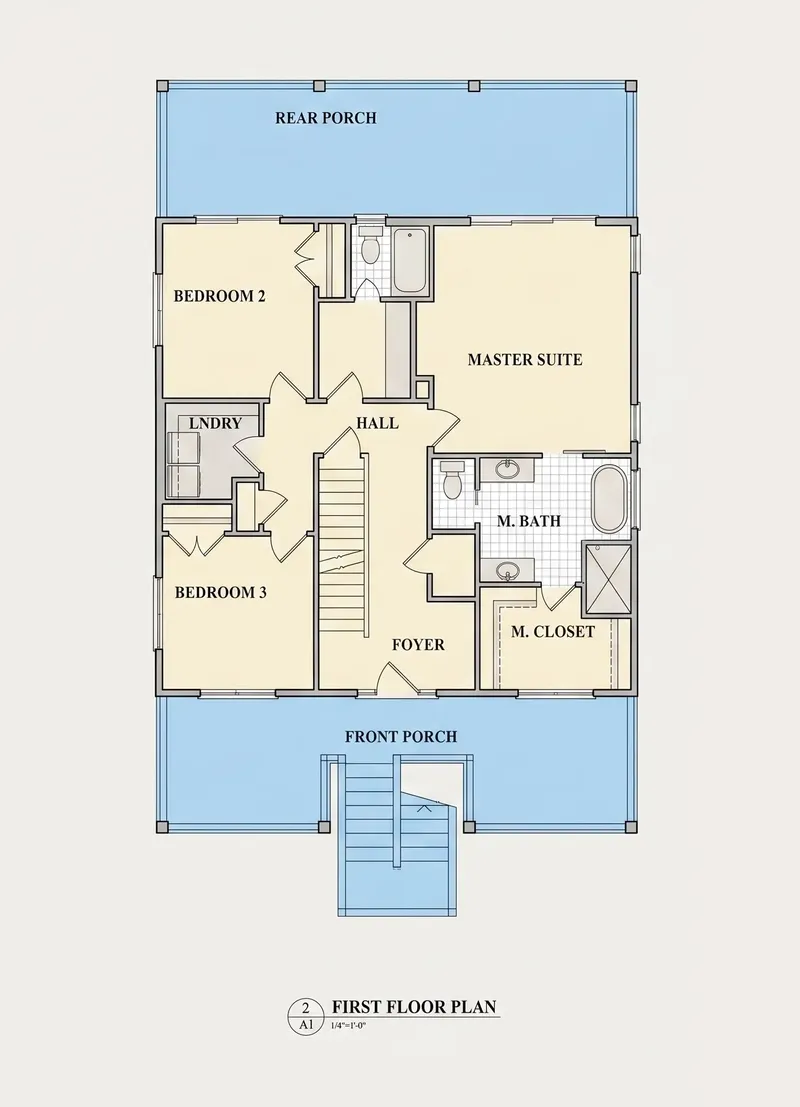 Main Floor 12 – 3-Story House Plan 3166 ft², 6 Beds — 24453R
