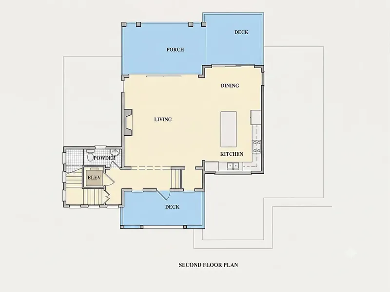 Second Floor 13 – 3-Story House Plan 3067 ft², 4 Beds — 89056R