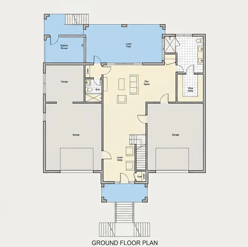 Basement 8 – 2-Story House Plan 4000 ft², 4 Beds — 40189R
