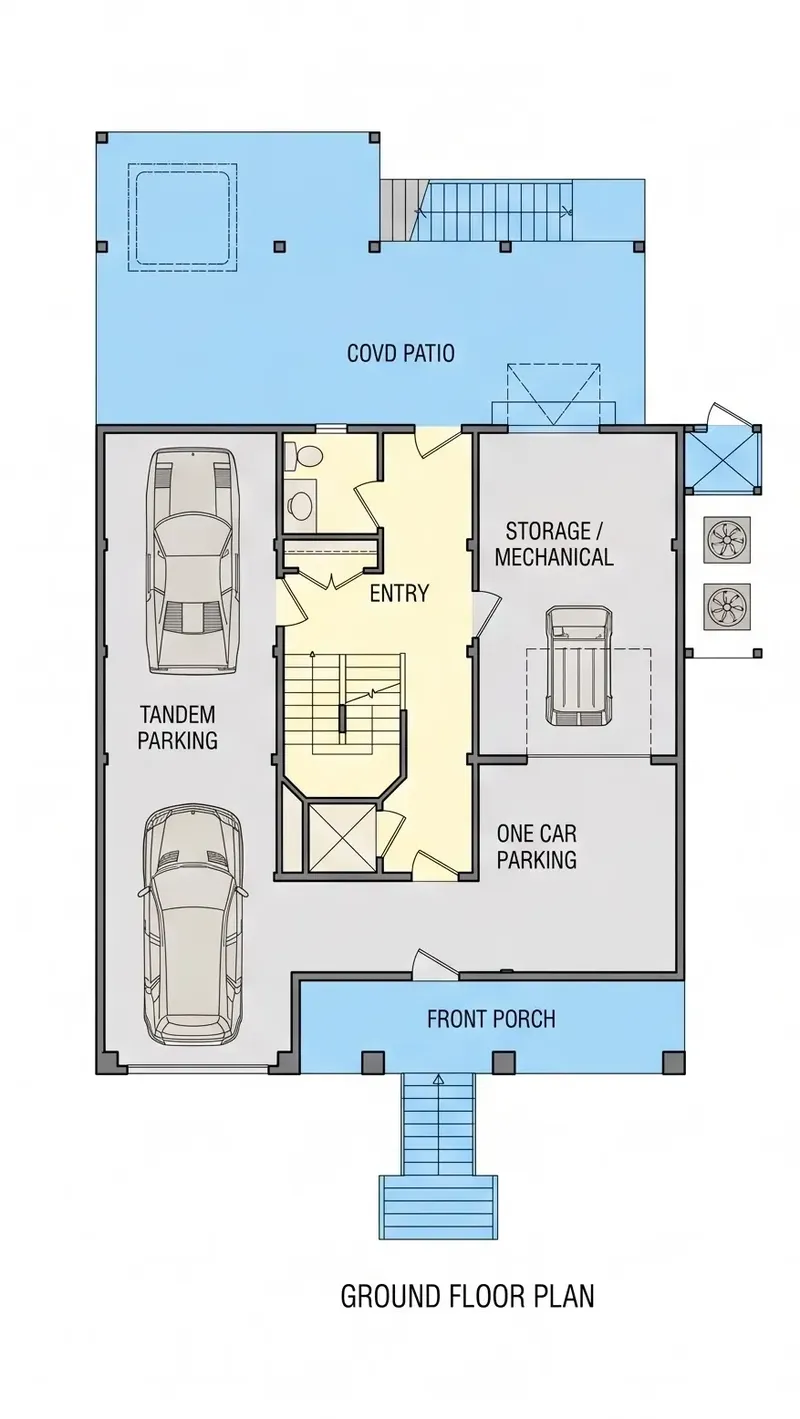 Basement 11 – 3-Story House Plan 2744 ft², 4 Beds — 44965R