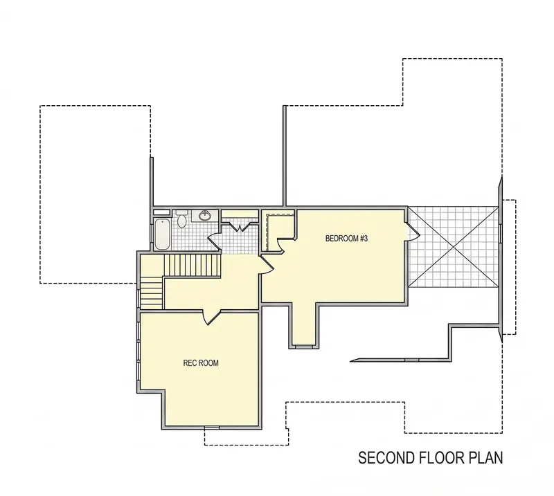 Second Floor 17 – 1.5-Story House Plan 2983 ft², 3 Beds — 69010R