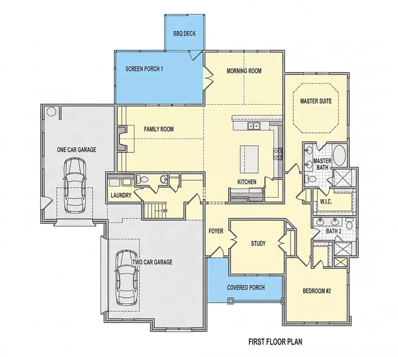 Main Floor 16 – 1.5-Story House Plan 2983 ft², 3 Beds — 69010R