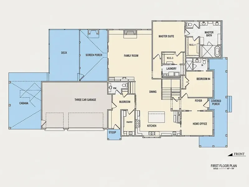 Main Floor 11 – 2-Story House Plan 4035 ft², 4 Beds — 79750R