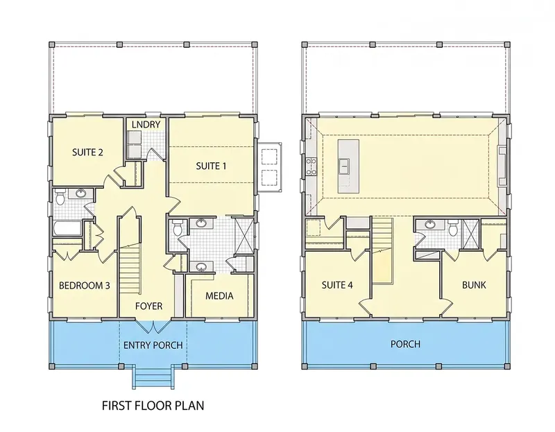 Main Floor 7 – 3-Story House Plan 2960 ft², 3 Beds — 92647R