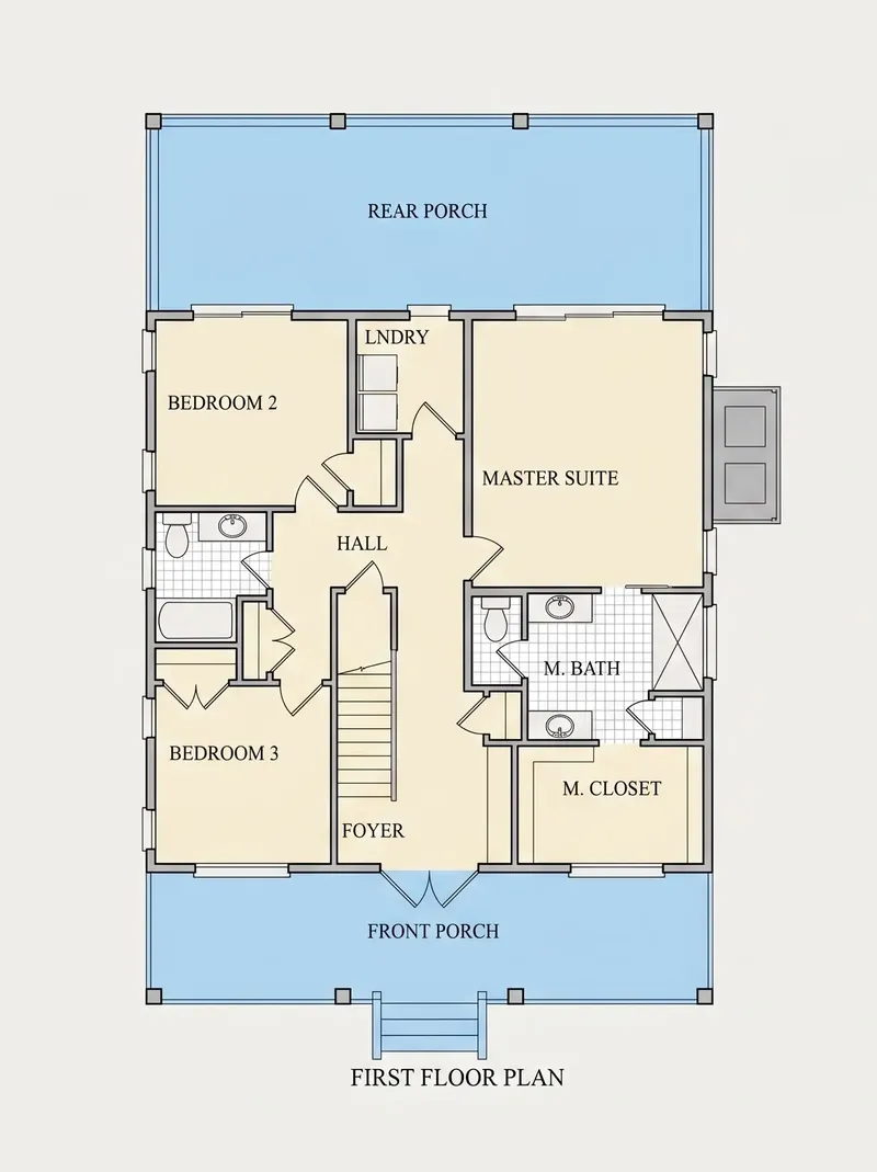Main Floor 22 – 2-Story House Plan 2356 ft², 5 Beds — 53391R
