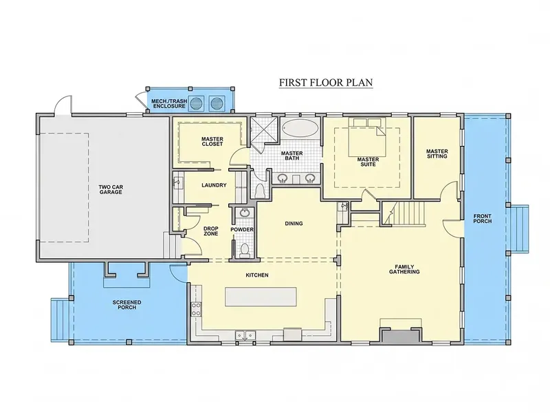 Main Floor 9 – 2-Story House Plan 3559 ft², 3 Beds — 61518R