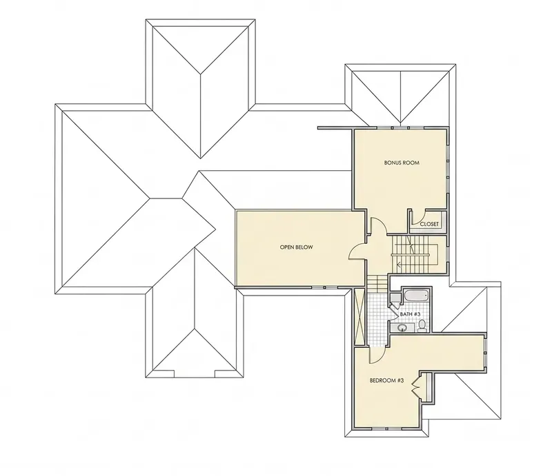 Second Floor 24 – 1.5-Story House Plan 3273 ft², 3 Beds — 17048R
