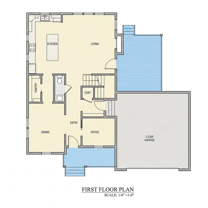 Main Floor 8 – 2-Story House Plan 2649 ft², 4 Beds — 14228R