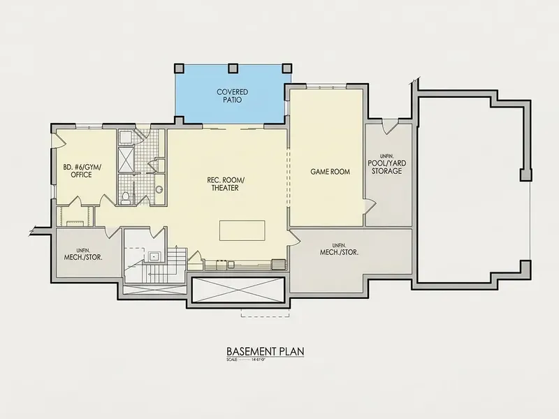 Basement 8 – 2-Story House Plan 6800 ft², 5 Beds — 85765R