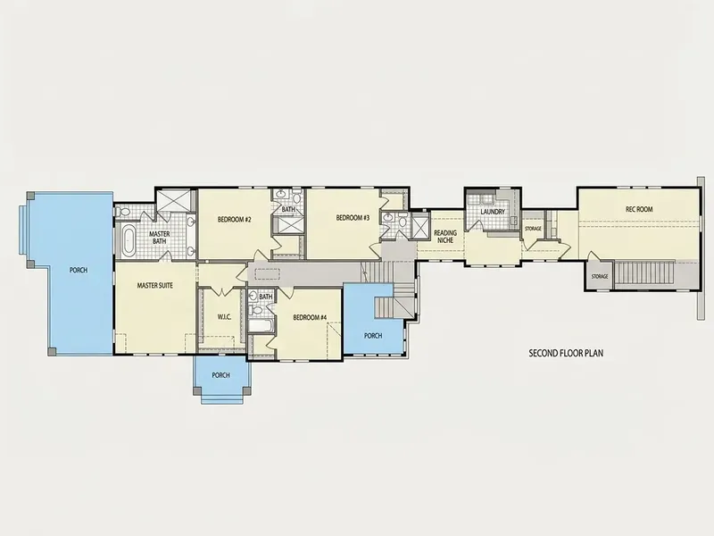 Second Floor 10 – 2-Story House Plan 4452 ft², 4 Beds — 50387R