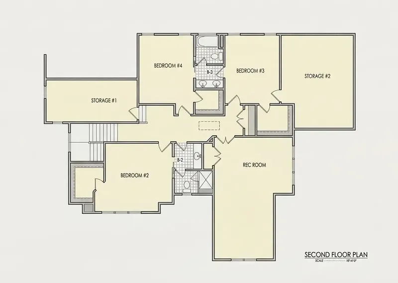 Second Floor 10 – 2-Story House Plan 4132 ft², 4 Beds — 50641R