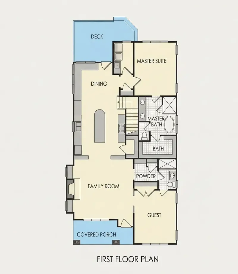 Main Floor 11 – 1.5-Story House Plan 3145 ft², 4 Beds — 57107R