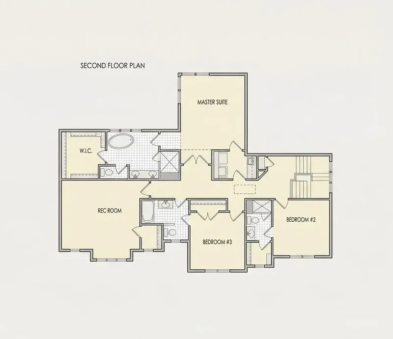 Second Floor 23 – 2-Story House Plan 3154 ft², 3 Beds — 21252R