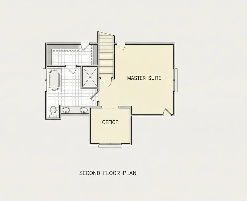 Second Floor 10 – 3-Story House Plan 1704 ft², 3 Beds — 92700R