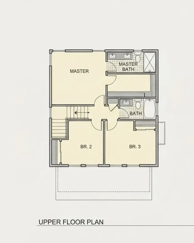 Second Floor 7 – 2-Story House Plan 1394 ft², 3 Beds — 79238R