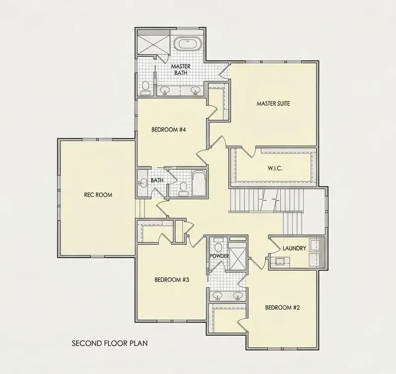 Second Floor 23 – 2-Story House Plan 4448 ft², 5 Beds — 95263R