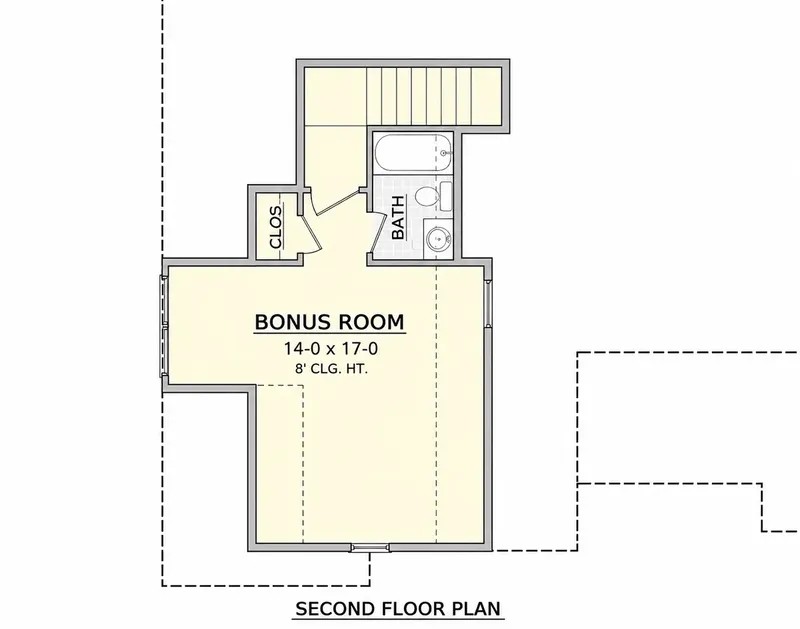 Second Floor 19 – 1.5-Story House Plan 2589 ft², 4 Beds — 14691R