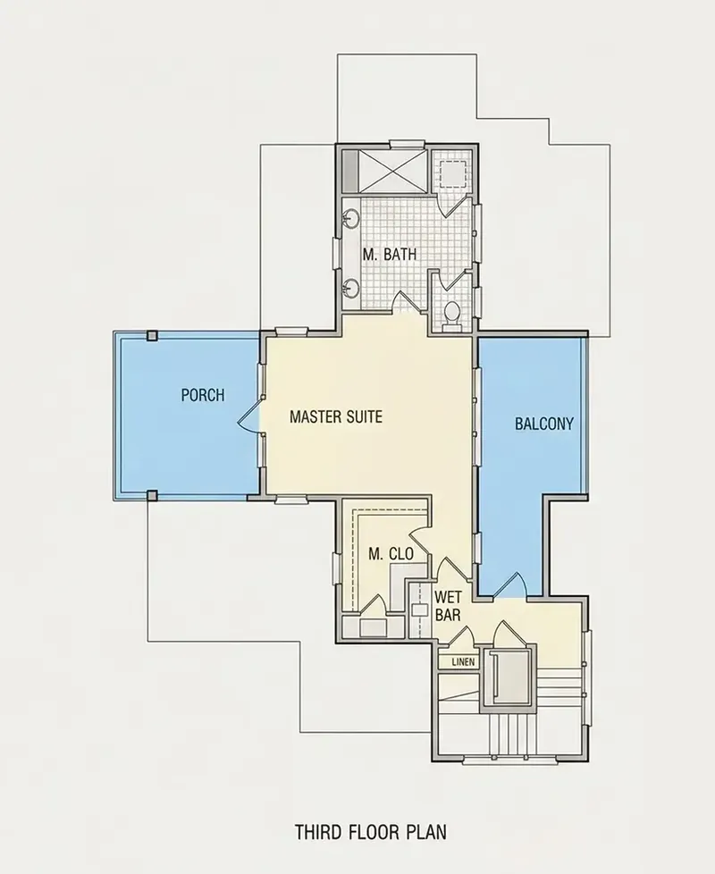 Third Floor 14 – 3-Story House Plan 2295 ft², 4 Beds — 89404R
