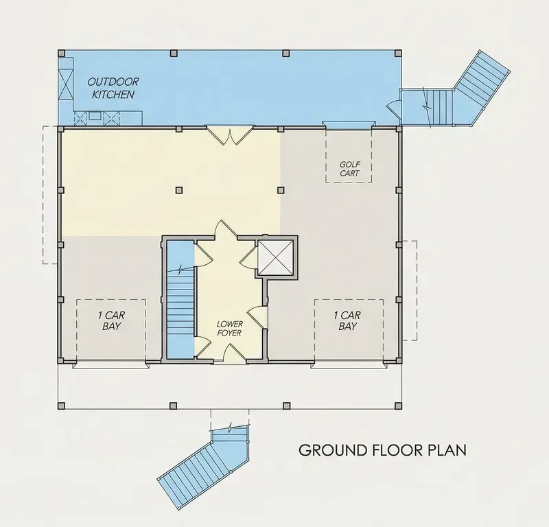 Basement 24 – 3-Story House Plan 3021 ft², 3 Beds — 89558R
