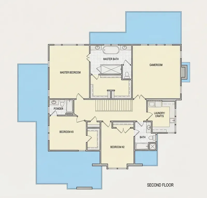Second Floor 13 – 2-Story House Plan 3590 ft², 4 Beds — 74831R
