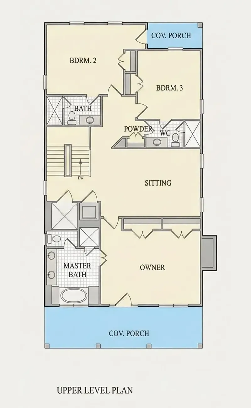 Second Floor 12 – 3-Story House Plan 3877 ft², 6 Beds — 57962R