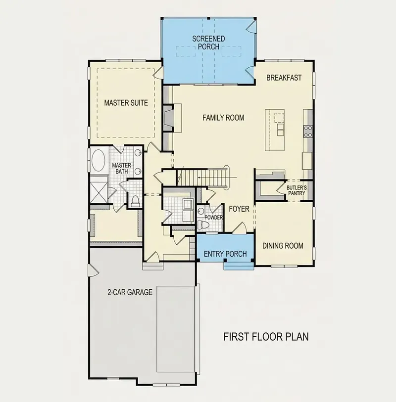 Main Floor 9 – 2-Story House Plan 3143 ft², 4 Beds — 77487R