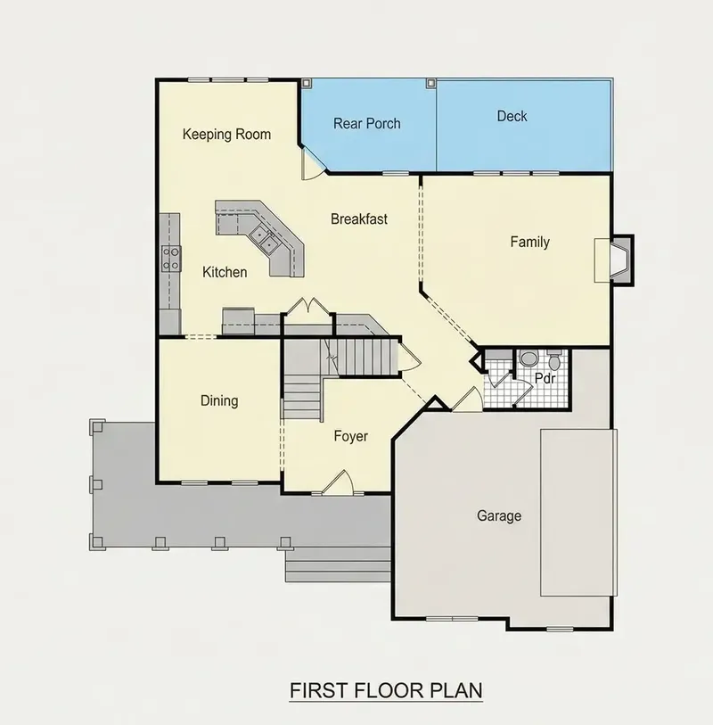 Main Floor 25 – 2-Story House Plan 2655 ft², 3 Beds — 83552R