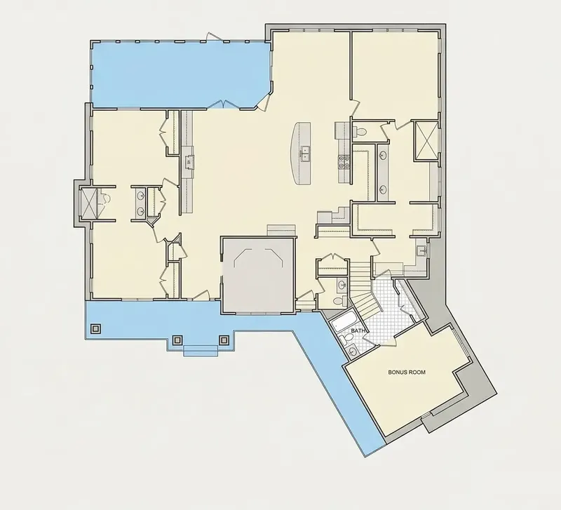 Second Floor 26 – 1.5-Story House Plan 3783 ft², 3 Beds — 29718R