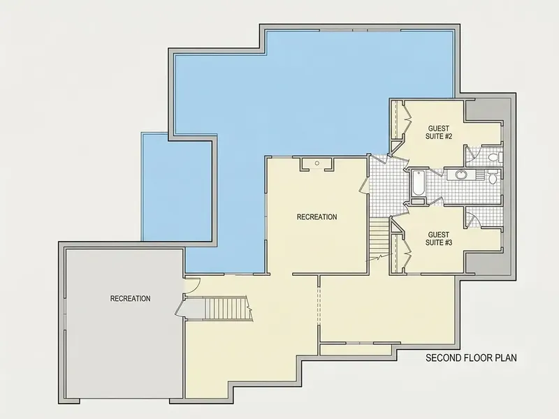 Second Floor 11 – 1.5-Story House Plan 3215 ft², 4 Beds — 28129R