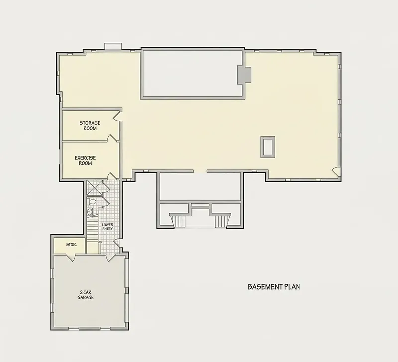Basement 9 – 1.5-Story House Plan 4907 ft², 4 Beds — 81789R
