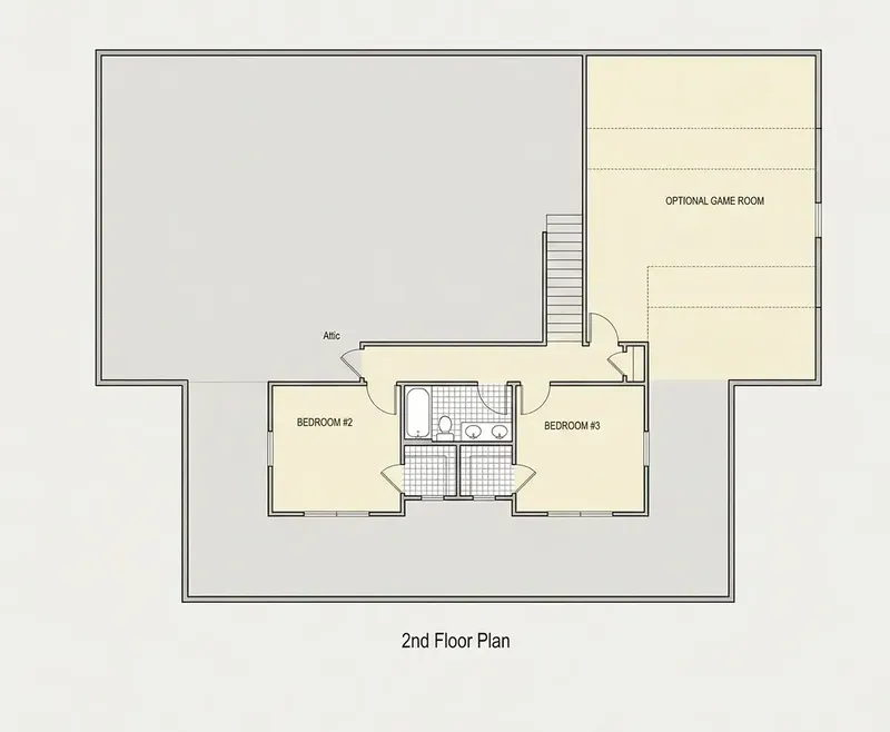Second Floor 10 – 2-Story House Plan 1980 ft², 3 Beds — 71974R