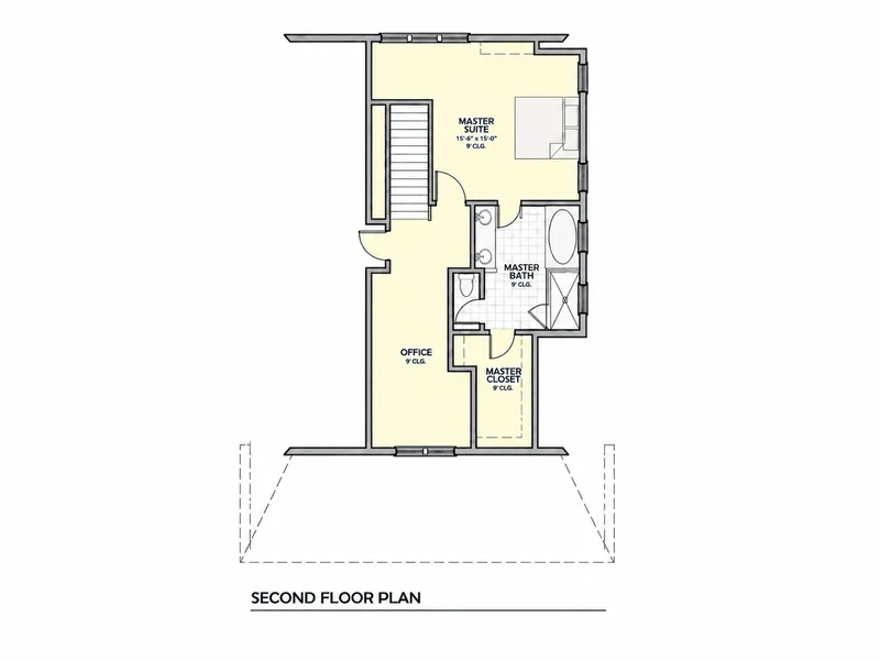 Second Floor 12 – 3-Story House Plan 1300 ft², 4 Beds — 94231R