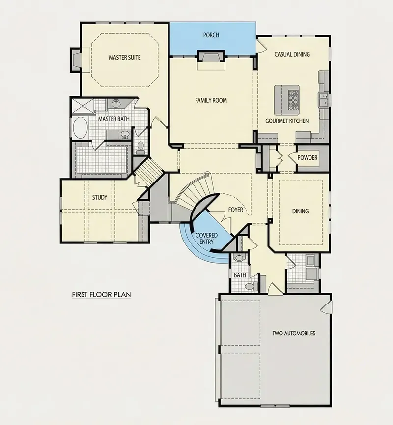 Main Floor 22 – 2-Story House Plan 4300 ft², 4 Beds — 88919R