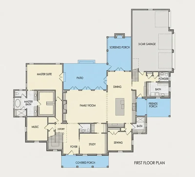 Main Floor 20 – 3-Story House Plan 5621 ft², 4 Beds — 95085R