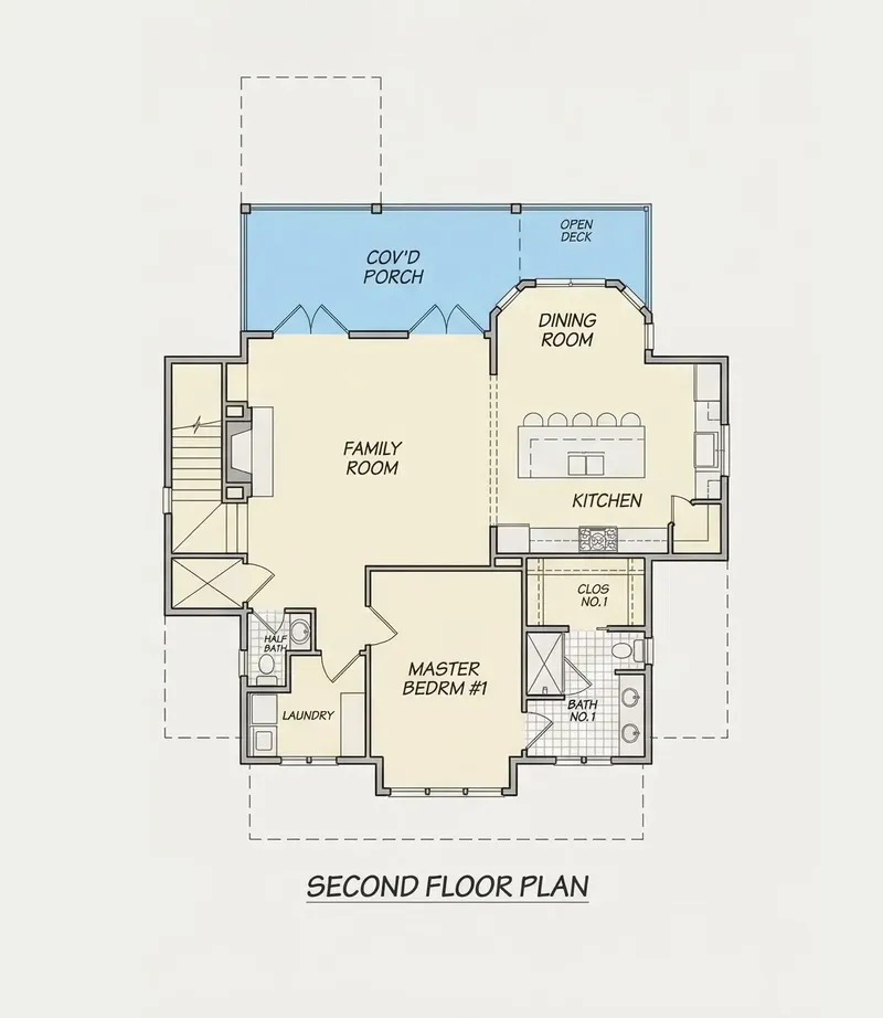 Second Floor 10 – 3-Story House Plan 2877 ft², 3 Beds — 73259R