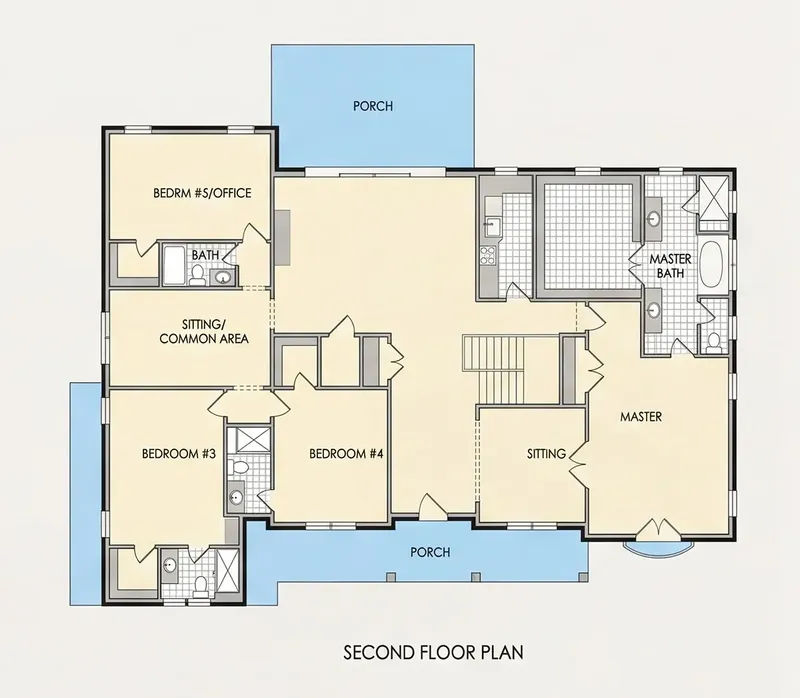 Second Floor 12 – 2-Story House Plan 6952 ft², 6 Beds — 35577R