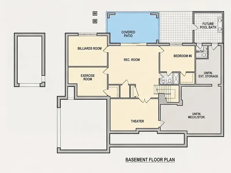 Basement 10 – 2-Story House Plan 6952 ft², 6 Beds — 35577R