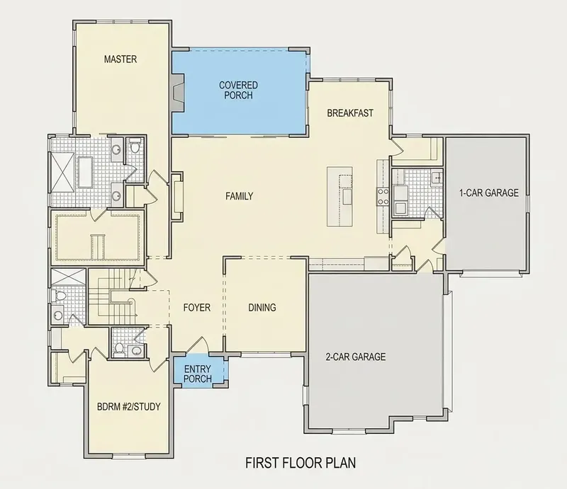 Main Floor 12 – 2-Story House Plan 4037 ft², 4 Beds — 32038R