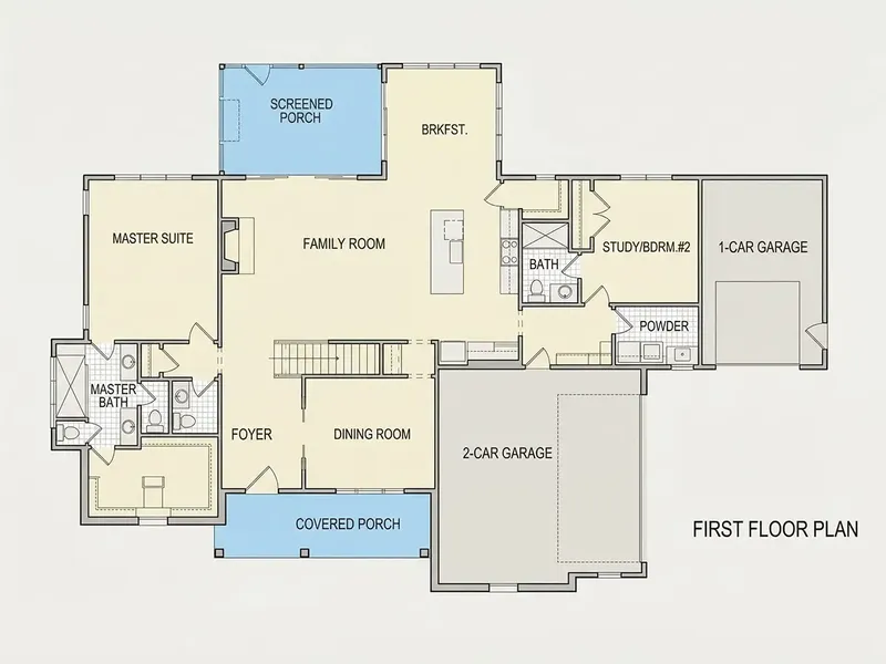 Main Floor 18 – 2-Story House Plan 3103 ft², 4 Beds — 95174R