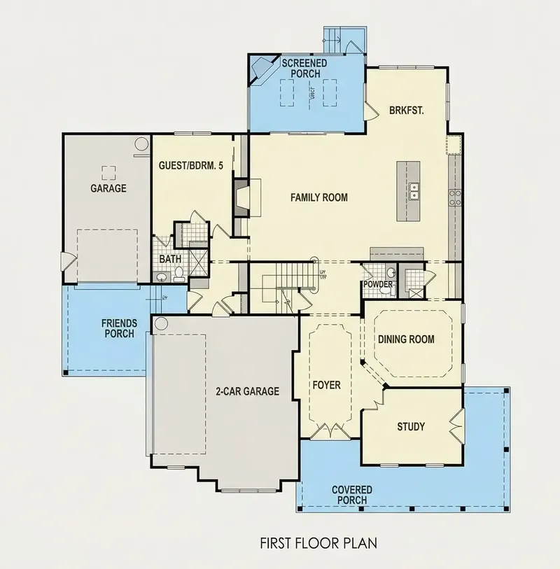 Main Floor 26 – 2-Story House Plan 4886 ft², 5 Beds — 78053R